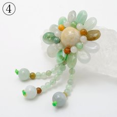 画像8: ミャンマー翡翠 花 彫り物 【 一点もの 】 Jade Jadeite ひすい ヒスイ 翡翠 フラワー お守り 天然石 パワーストーン カラーストーン (8)