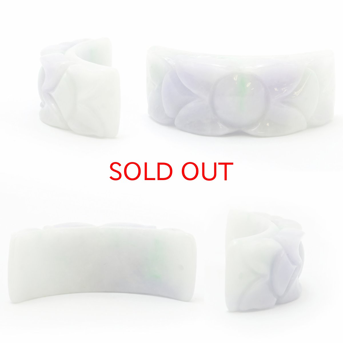 画像2: ミャンマー翡翠 花 彫り物 ラベンダー翡翠 ブレストップ 【 一点もの 】 Jade Jadeite ひすい ヒスイ 翡翠 お守り 彫物 天然石 パワーストーン カラーストーン (2)