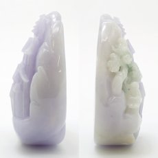 画像4: ラベンダー翡翠 松下老人 彫り物 ミャンマー翡翠 【 一点もの 】 Jade Jadeite ひすい ヒスイ 翡翠 お守り 彫物 天然石 パワーストーン カラーストーン (4)