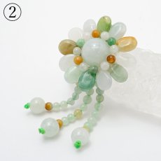 画像4: ミャンマー翡翠 花 彫り物 【 一点もの 】 Jade Jadeite ひすい ヒスイ 翡翠 フラワー お守り 天然石 パワーストーン カラーストーン (4)