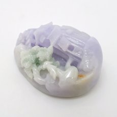 画像6: ラベンダー翡翠 松下老人 彫り物 ミャンマー翡翠 【 一点もの 】 Jade Jadeite ひすい ヒスイ 翡翠 お守り 彫物 天然石 パワーストーン カラーストーン (6)