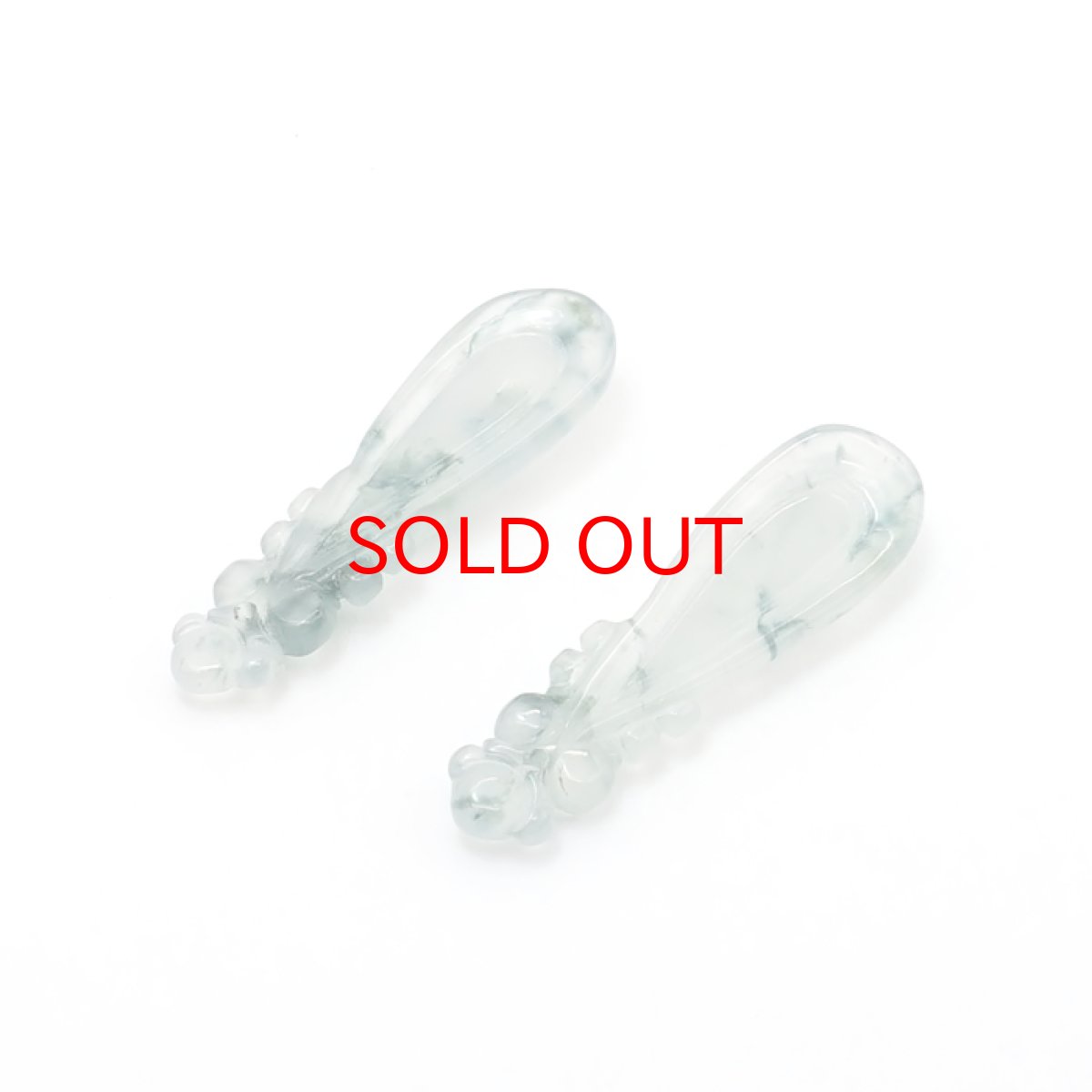 画像3: 【20%OFFセール】 氷翡翠 如意 彫り物 ピアス ペア 【 一点もの 】 Jade Jadeite ミャンマー翡翠 ひすい ヒスイ 翡翠 お守り 彫物 天然石 パワーストーン カラーストーン (3)