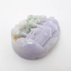 画像5: ラベンダー翡翠 松下老人 彫り物 ミャンマー翡翠 【 一点もの 】 Jade Jadeite ひすい ヒスイ 翡翠 お守り 彫物 天然石 パワーストーン カラーストーン (5)