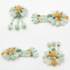 画像3: ミャンマー翡翠 花 彫り物 【 一点もの 】 Jade Jadeite ひすい ヒスイ 翡翠 フラワー お守り 天然石 パワーストーン カラーストーン (3)