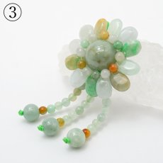 画像6: ミャンマー翡翠 花 彫り物 【 一点もの 】 Jade Jadeite ひすい ヒスイ 翡翠 フラワー お守り 天然石 パワーストーン カラーストーン (6)