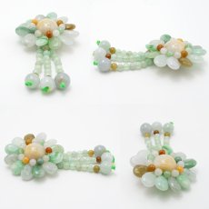 画像9: ミャンマー翡翠 花 彫り物 【 一点もの 】 Jade Jadeite ひすい ヒスイ 翡翠 フラワー お守り 天然石 パワーストーン カラーストーン (9)