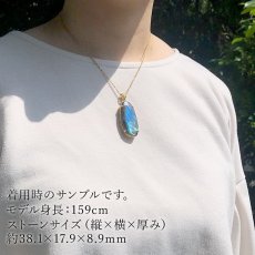 画像3: ラブラドライト ペンダントトップ SV925 10.6g マダガスカル産 一点物 ゴールド labradorite 天然石 パワーストーン カラーストーン (3)