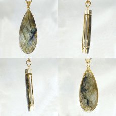 画像2: ラブラドライト ペンダントトップ SV925 12.6g マダガスカル産 一点物 ゴールド labradorite 天然石 パワーストーン カラーストーン (2)