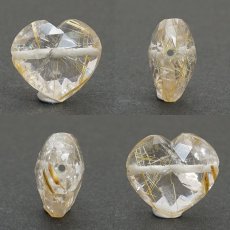 画像2: 天然石 ハート型ビーズ ルチルクォーツ 8.44ct ブラジル産 【一点もの・一粒売り】 横穴貫通 穴あき 天然石 パワーストーン カラーストーン (2)