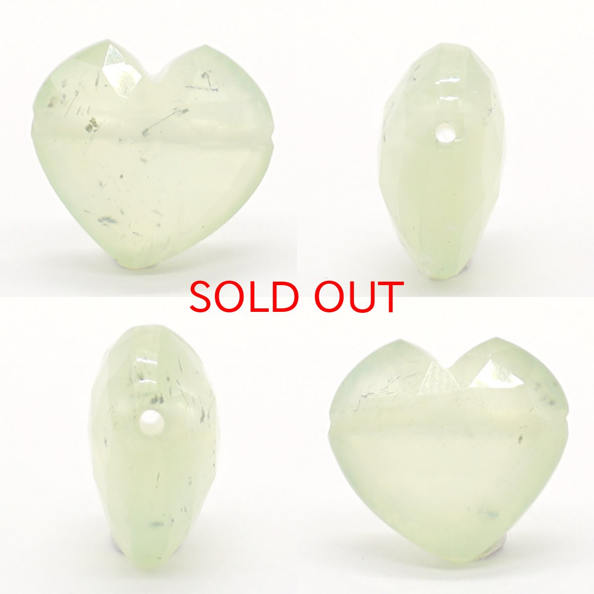 画像2: 天然石 ハート型ビーズ クリソプレーズ 7.42ct オーストラリア産 【 一点もの 】ハート型】ハート型 横穴貫通 穴あき ビーズ ハート オリジナルアクセアリー ハンドメイド材料 【  一粒売り 】 パワーストーン お守り 浄化 カラーストーン (2)