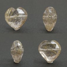 画像2: 天然石 ハート型ビーズ ルチルクォーツ 12.14ct ブラジル産 【一点もの・一粒売り】 横穴貫通 穴あき 天然石 パワーストーン カラーストーン (2)