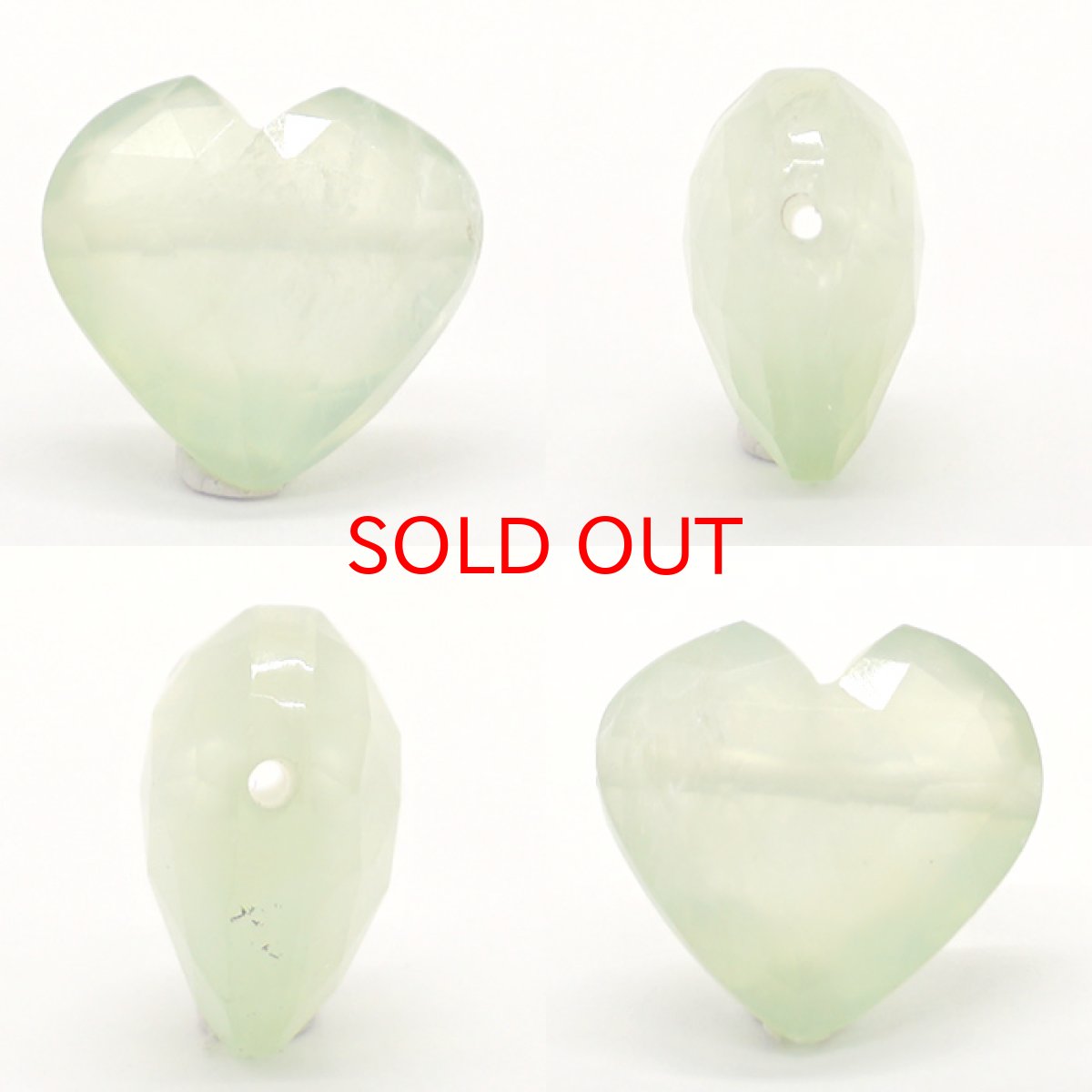画像2: 天然石 ハート型ビーズ クリソプレーズ 6.51ct オーストラリア産 【 一点もの 】ハート型】ハート型 横穴貫通 穴あき ビーズ ハート オリジナルアクセアリー ハンドメイド材料 【  一粒売り 】 パワーストーン お守り 浄化 カラーストーン (2)