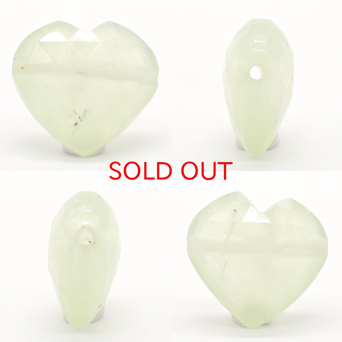 画像2: 天然石 ハート型ビーズ クリソプレーズ 5.67ct オーストラリア産 【 一点もの 】ハート型】ハート型 横穴貫通 穴あき ビーズ ハート オリジナルアクセアリー ハンドメイド材料 【  一粒売り 】 パワーストーン お守り 浄化 カラーストーン (2)