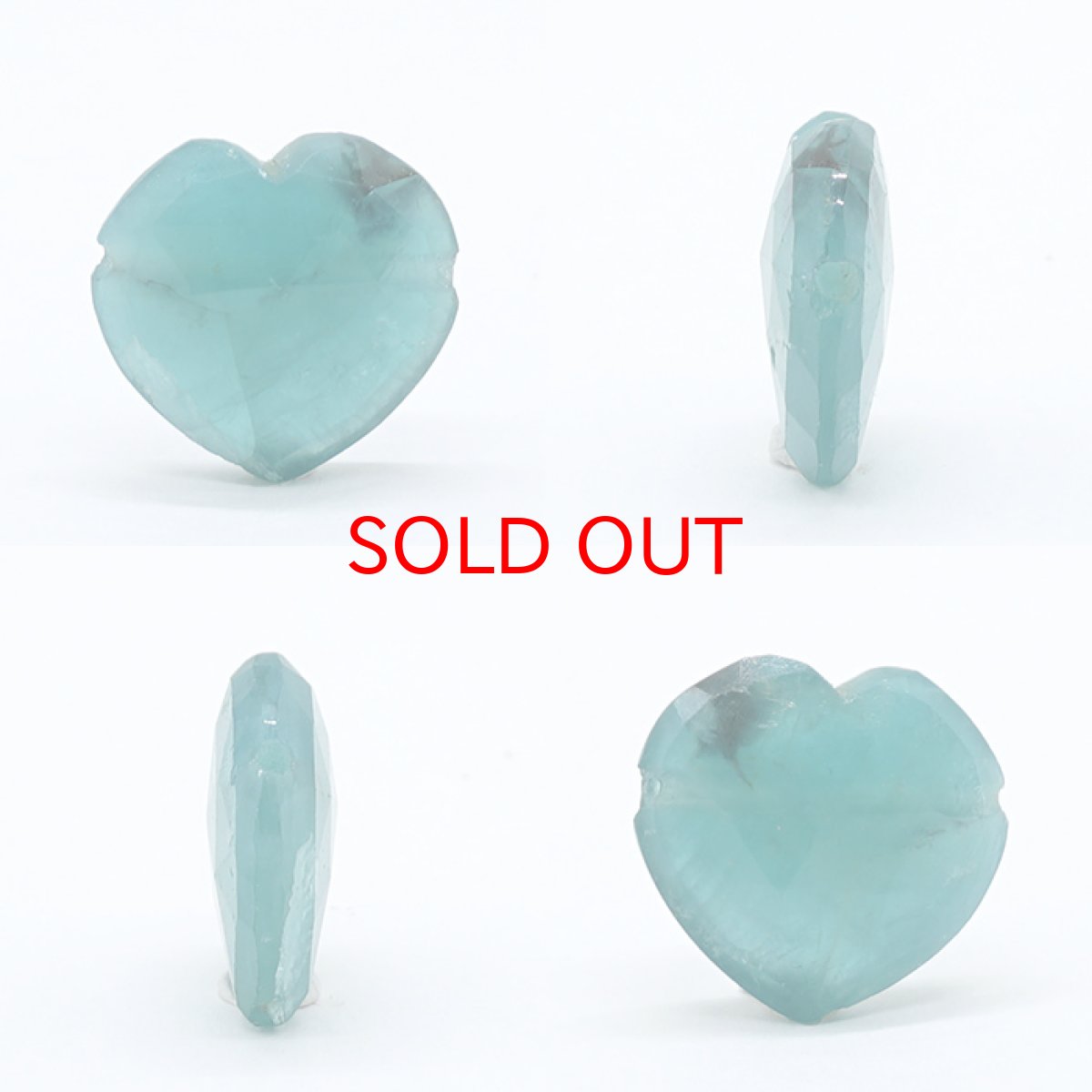 画像2: 天然石 ハート型ビーズ グランディディエライト マダガスカル産 【一点もの・一粒売り】 横穴貫通 穴あき 天然石 パワーストーン カラーストーン (2)