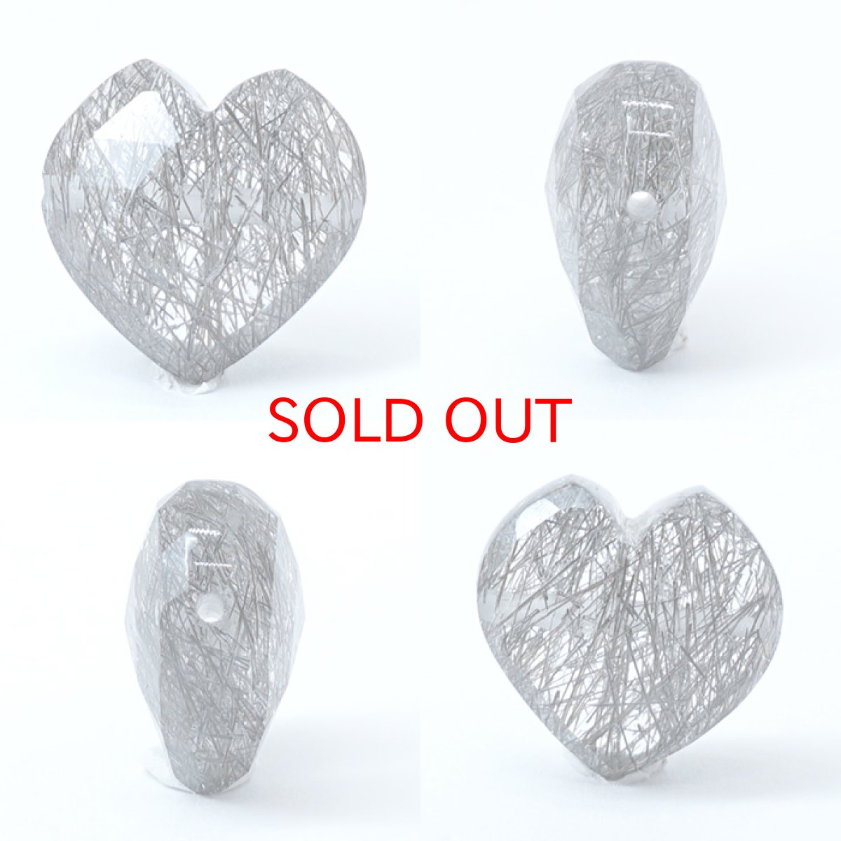 画像2: 天然石 ハート型ビーズ ブラックルチル ブラジル産 【一点もの・一粒売り】 横穴貫通 穴あき 天然石 パワーストーン カラーストーン (2)