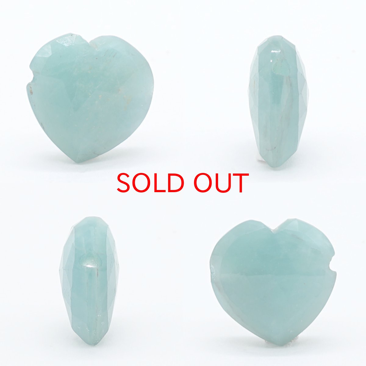 画像2: 天然石 ハート型ビーズ グランディディエライト マダガスカル産 【一点もの・一粒売り】 横穴貫通 穴あき 天然石 パワーストーン カラーストーン (2)