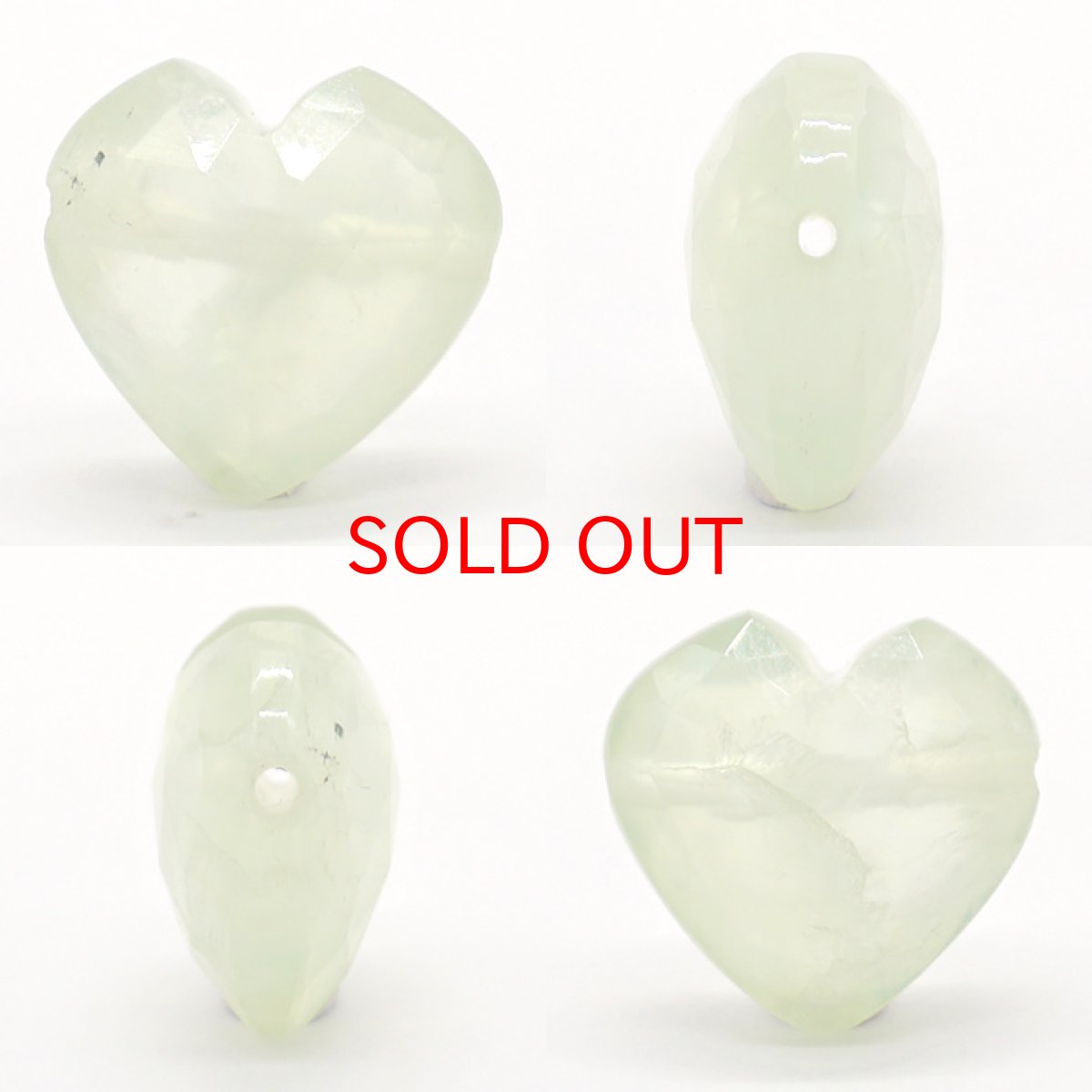 画像2: 天然石 ハート型ビーズ クリソプレーズ 7.26ct オーストラリア産 【 一点もの 】ハート型】ハート型 横穴貫通 穴あき ビーズ ハート オリジナルアクセアリー ハンドメイド材料 【  一粒売り 】 パワーストーン お守り 浄化 カラーストーン (2)