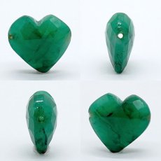 画像2: 【石の日SALE 14%OFF】 天然石 ハート型ビーズ エメラルド 7.02ct コロンビア産 【一点もの・一粒売り】 横穴貫通 穴あき 天然石 パワーストーン カラーストーン (2)