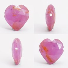 画像2: 天然石 ハート型ビーズ 天然ルビー 6.19ct ミャンマー産 【一点もの・一粒売り】 横穴貫通 穴あき 天然石 パワーストーン カラーストーン (2)