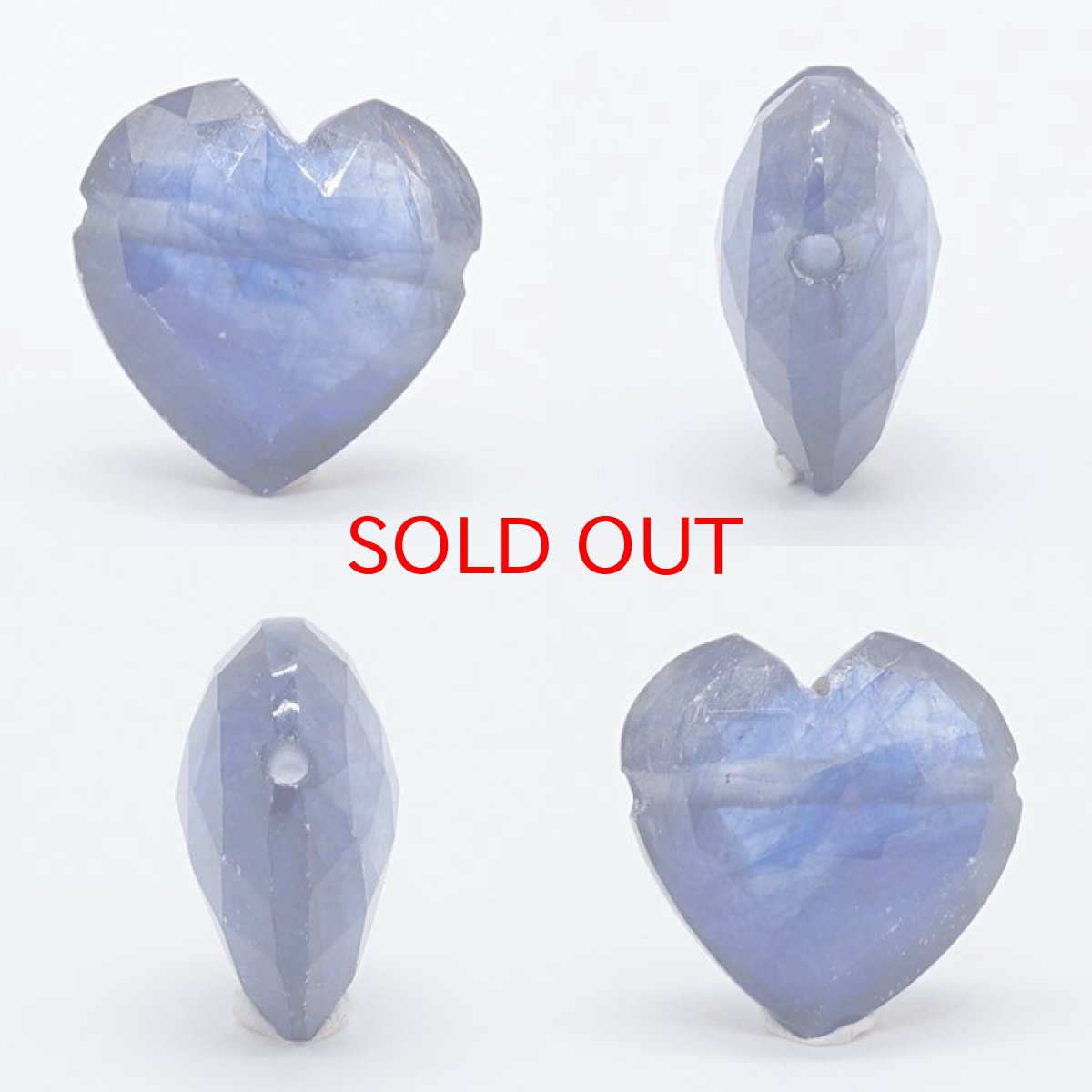 画像2: 天然石 ハート型ビーズ サファイア 9.07ct スリランカ産 【一点もの・一粒売り】 横穴貫通 穴あき 天然石 パワーストーン カラーストーン (2)
