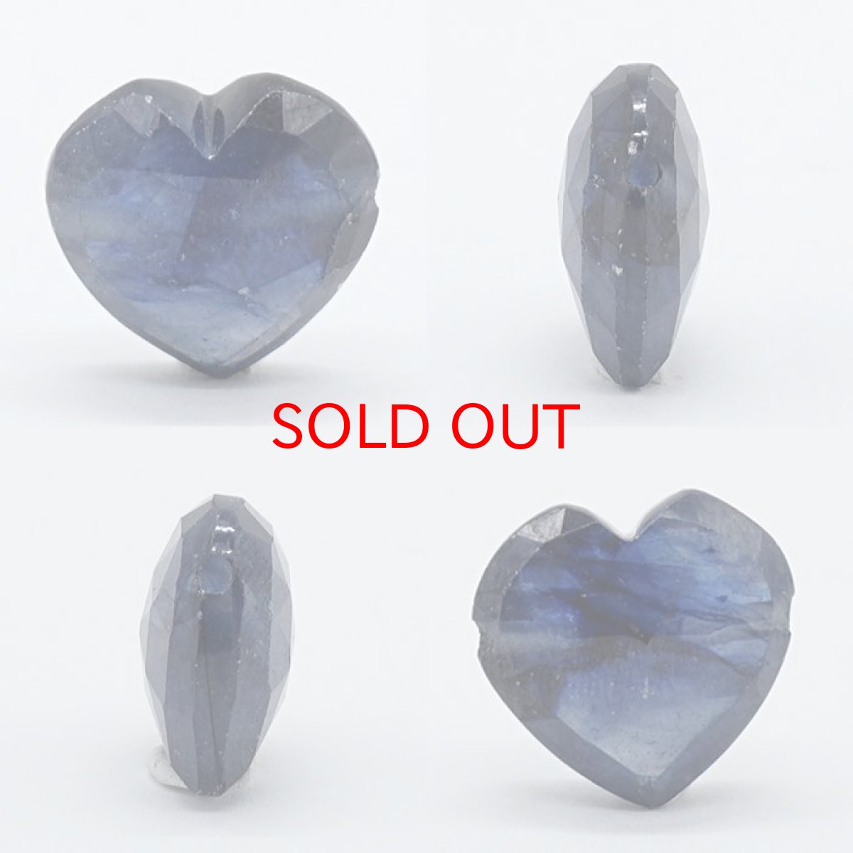 画像2: 天然石 ハート型ビーズ サファイア 8.5ct スリランカ産 【一点もの・一粒売り】 横穴貫通 穴あき 天然石 パワーストーン カラーストーン (2)