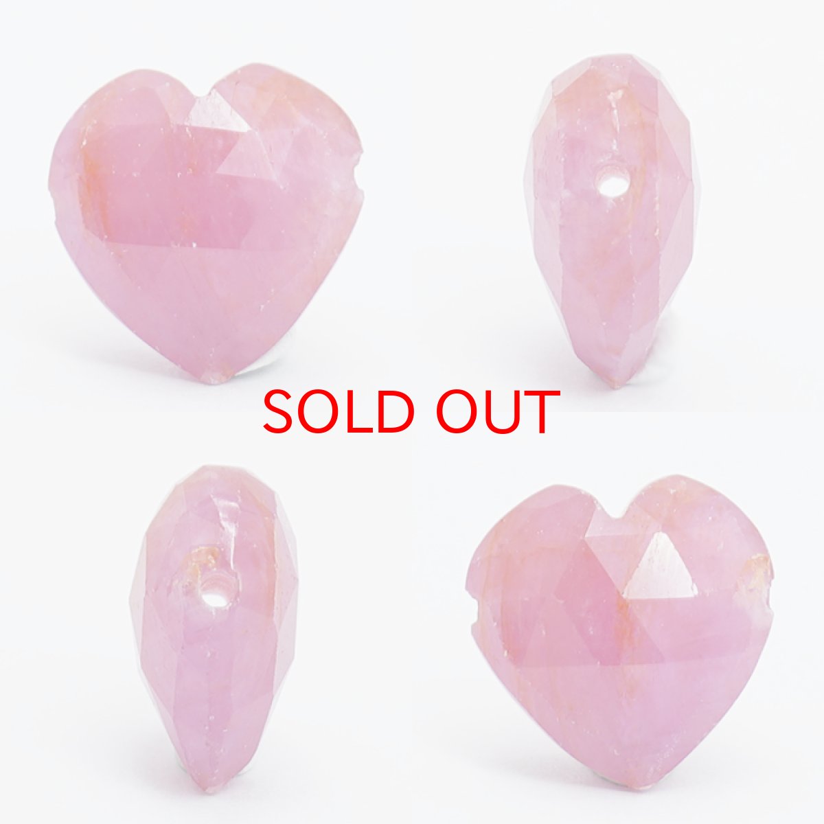 画像2: 天然石 ハート型ビーズ 天然ルビー 6.29ct ミャンマー産 【一点もの・一粒売り】 横穴貫通 穴あき 天然石 パワーストーン カラーストーン (2)