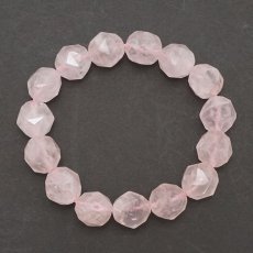 画像3: ローズクォーツ 14mm スターカットブレスレット ブラジル産 Rose Quartz 天然石 パワーストーン カラーストーン (3)