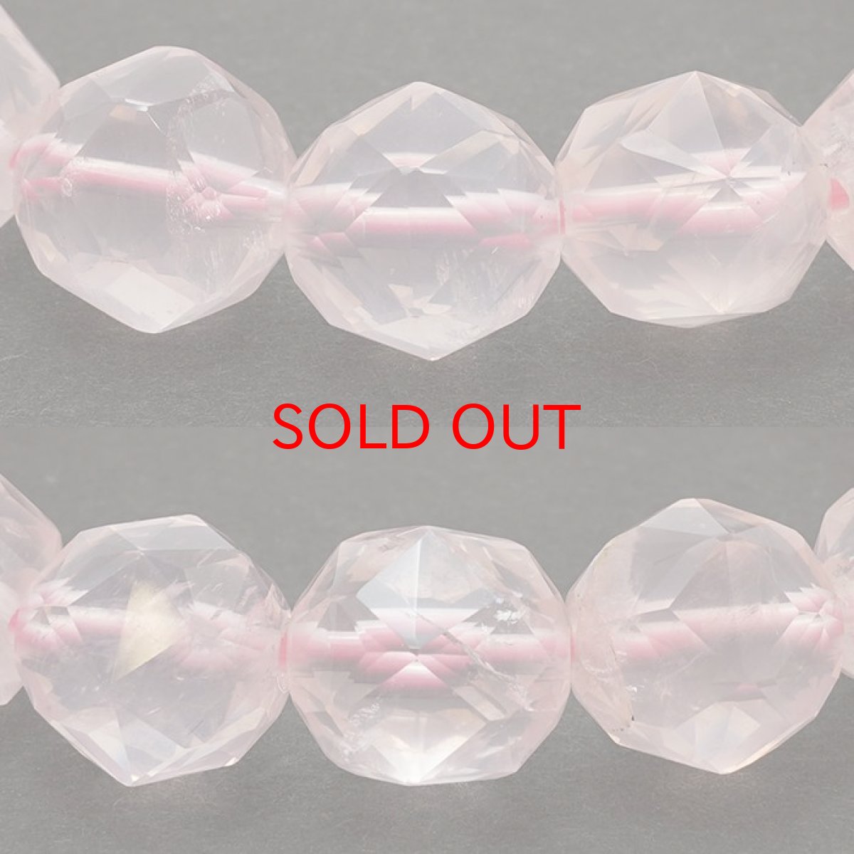 画像2: ローズクォーツ 12mm スターカットブレスレット ブラジル産 Rose Quartz 天然石 パワーストーン カラーストーン (2)
