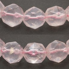 画像2: ローズクォーツ 12mm スターカットブレスレット ブラジル産 Rose Quartz 天然石 パワーストーン カラーストーン (2)