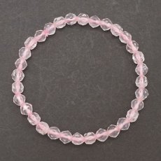 画像3: ローズクォーツ 6mm スターカットブレスレット ブラジル産 Rose Quartz 天然石 パワーストーン カラーストーン (3)