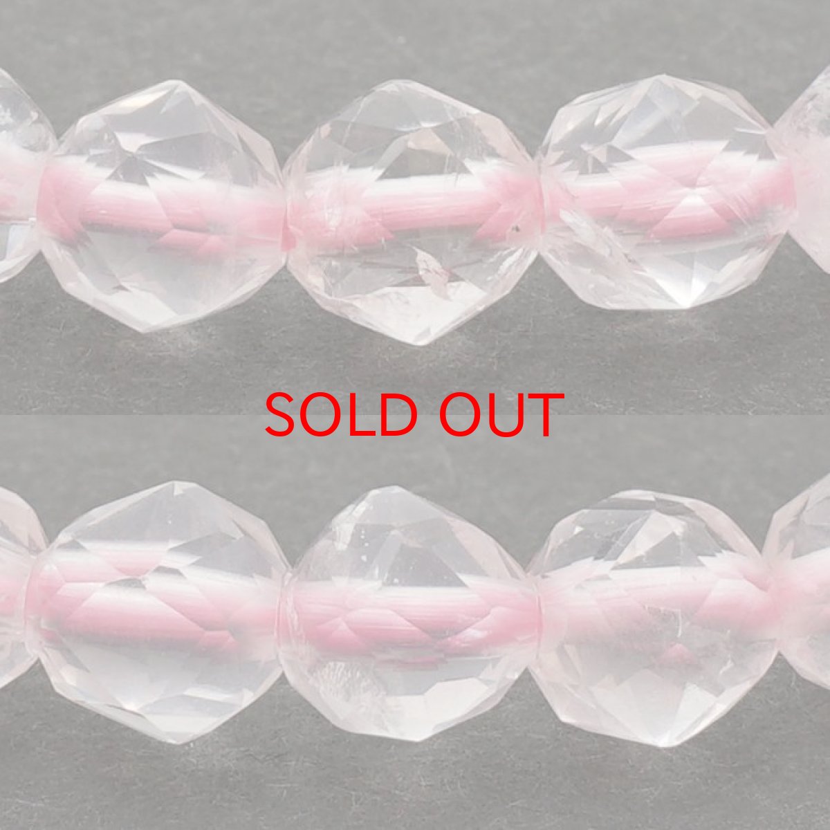 画像2: ローズクォーツ 6mm スターカットブレスレット ブラジル産 Rose Quartz 天然石 パワーストーン カラーストーン (2)
