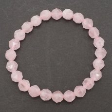 画像3: ローズクォーツ 8mm スターカットブレスレット ブラジル産 Rose Quartz 天然石 パワーストーン カラーストーン (3)