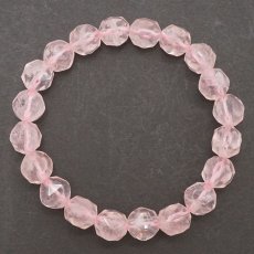 画像3: ローズクォーツ 10mm スターカットブレスレット ブラジル産 Rose Quartz 天然石 パワーストーン カラーストーン (3)