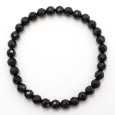 画像3: ブラックトルマリン ミラーカットブレスレット 6mm ブラジル産 black tourmaline カットブレス 電気石 天然石 パワーストーン カラーストーン (3)