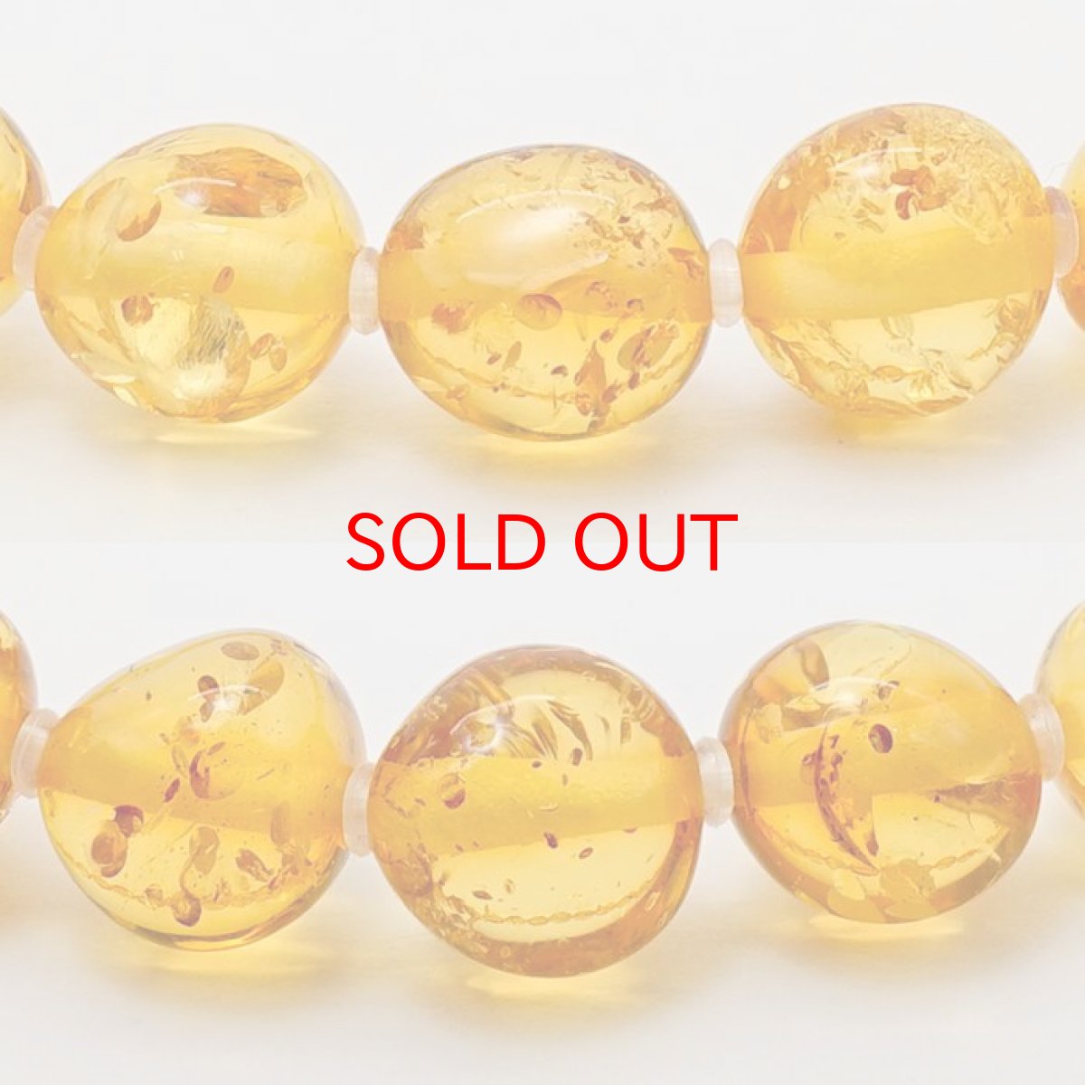 画像2: 天然アンバー タンブルブレスレット 6-7mm バルト海産 琥珀 Amber 天然石 パワーストーン カラーストーン (2)