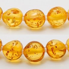 画像2: 天然アンバー タンブルブレスレット 6-7mm バルト海産 琥珀 Amber 天然石 パワーストーン カラーストーン (2)