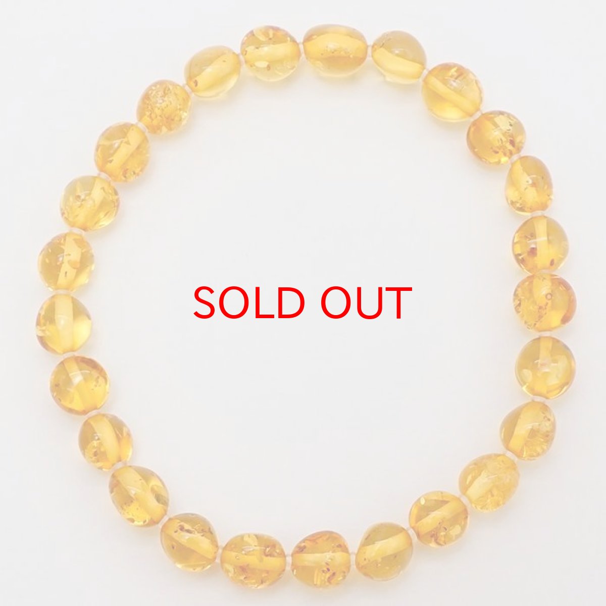 画像3: 天然アンバー タンブルブレスレット 6-7mm バルト海産 琥珀 Amber 天然石 パワーストーン カラーストーン (3)