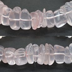 画像2: ローズクォーツ さざれブレスレット 12~15mm ブラジル産 rose quartz カットブレス 水晶 ラブストーン 浄化 天然石 パワーストーン (2)