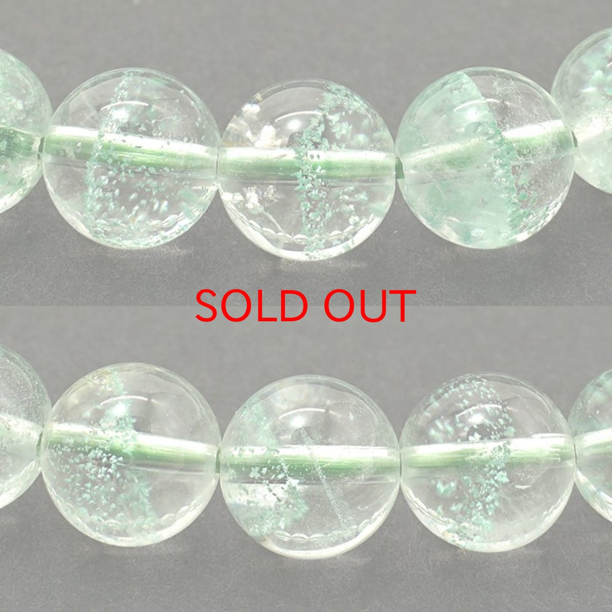 画像2: アップルグリーンファントム ブレスレット 7mm マダガスカル産 一点物 ファントムクォーツ ファントム水晶 天然石 パワーストーン カラーストーン (2)