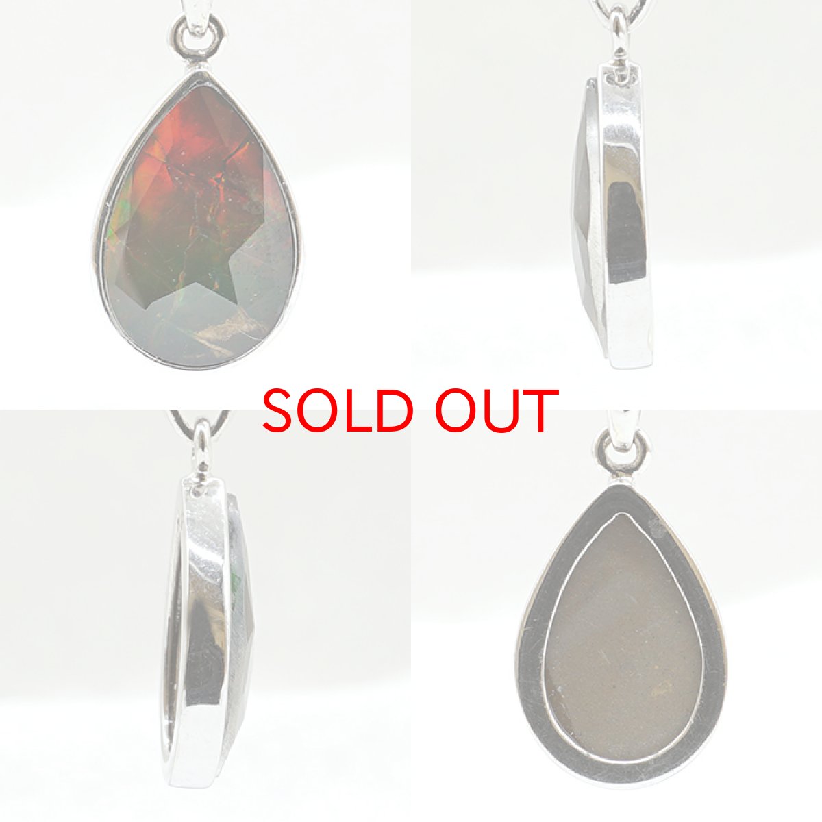 画像2: アンモライト ペンダントトップ SV925 ドロップ シルバー 約1.91g カナダ産 一点物  アンモナイト 化石 希少石 お守り 天然石 パワーストーン カラーストーン (2)