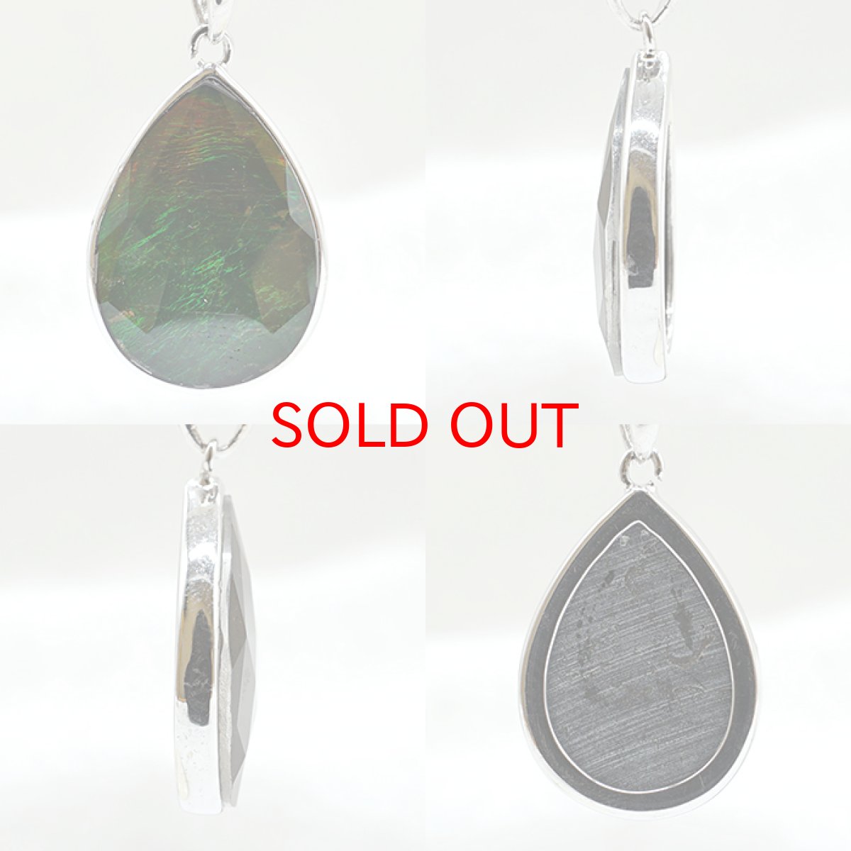 画像2: アンモライト ペンダントトップ SV925 ドロップ シルバー 約2.49g カナダ産 一点物  アンモナイト 化石 希少石 お守り 天然石 パワーストーン カラーストーン (2)