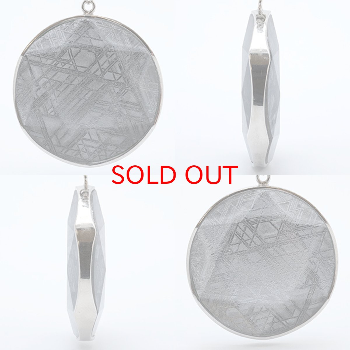 画像2: ギベオン ペンダントトップ ラウンド 37mm ナミビア産 【一点物】証明書付き SV925 隕石 チャネリング 浄化 天然石 パワーストーン カラーストーン (2)