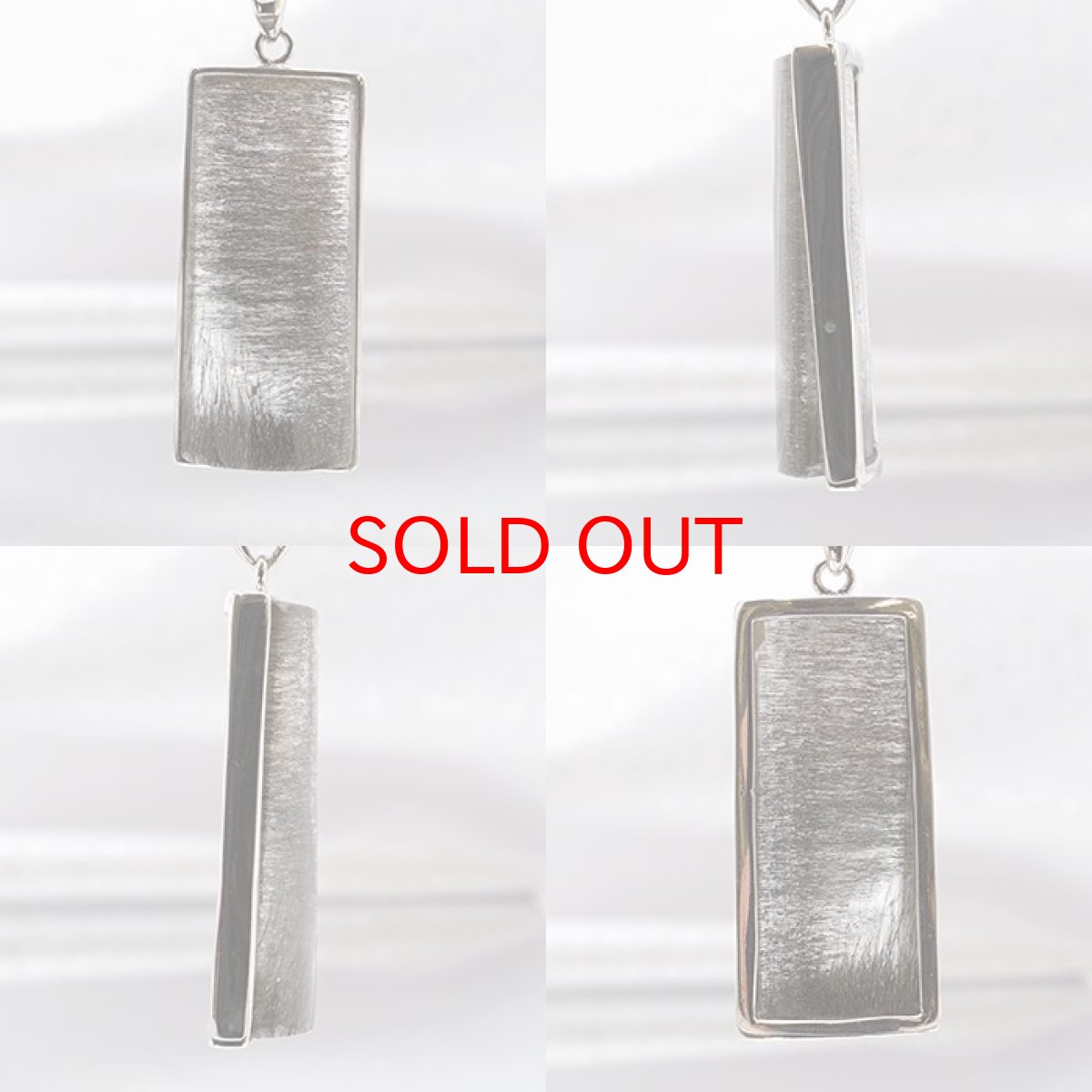 画像2: シルバールチル ペンダントトップ スクエア ブラジル産 【一点もの】証明書付き 銀針水晶天然石 パワーストーン カラーストーン (2)