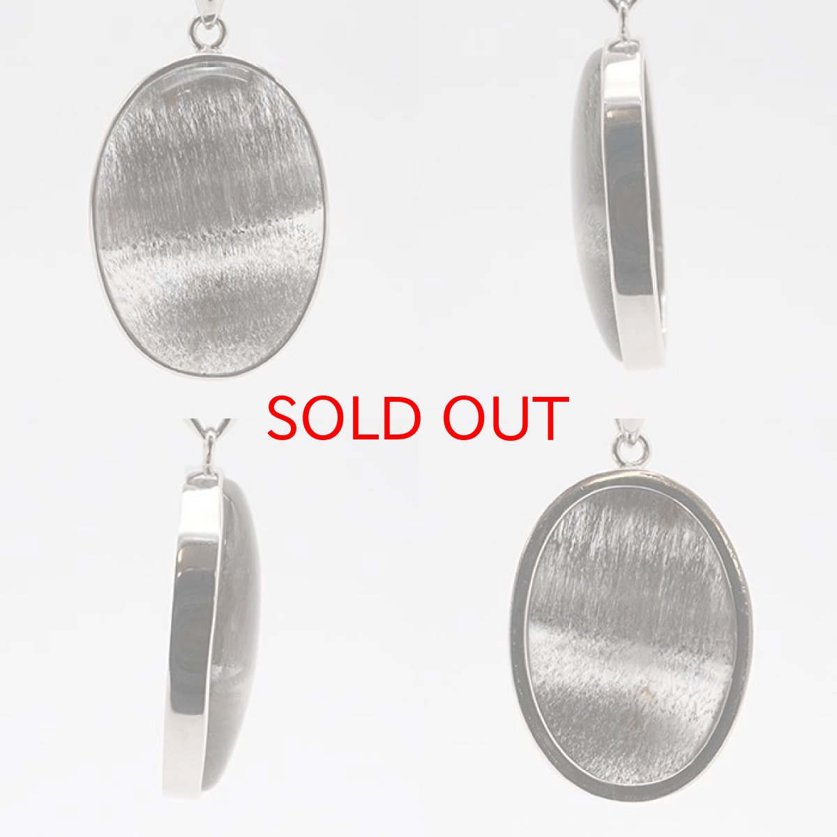 画像2: シルバールチル ペンダントトップ オーバル ブラジル産 【一点もの】証明書付き 銀針水晶天然石 パワーストーン カラーストーン (2)