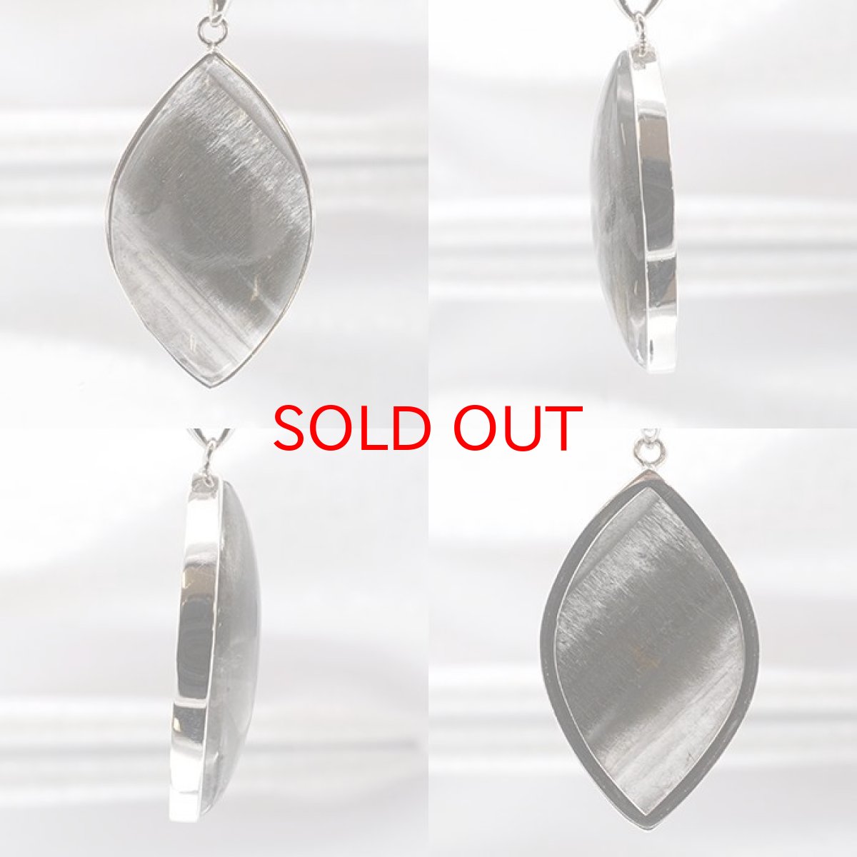 画像2: シルバールチル ペンダントトップ マーキス ブラジル産 【一点もの】証明書付き 銀針水晶天然石 パワーストーン カラーストーン (2)