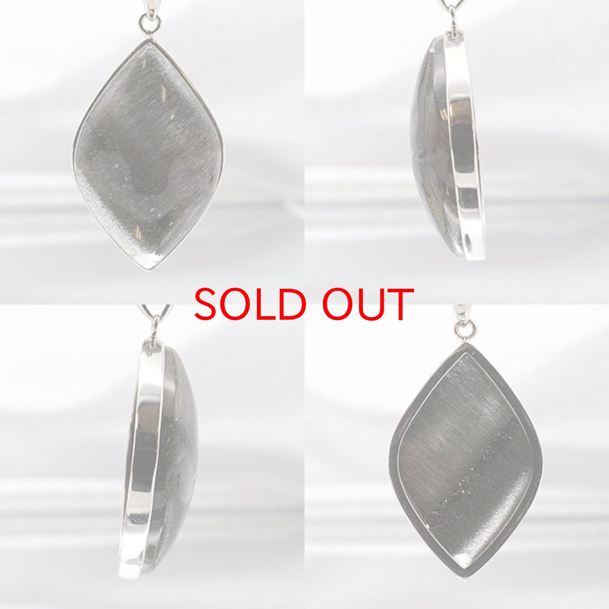 画像2: シルバールチル ペンダントトップ マーキス ブラジル産 【一点もの】証明書付き 銀針水晶天然石 パワーストーン カラーストーン (2)