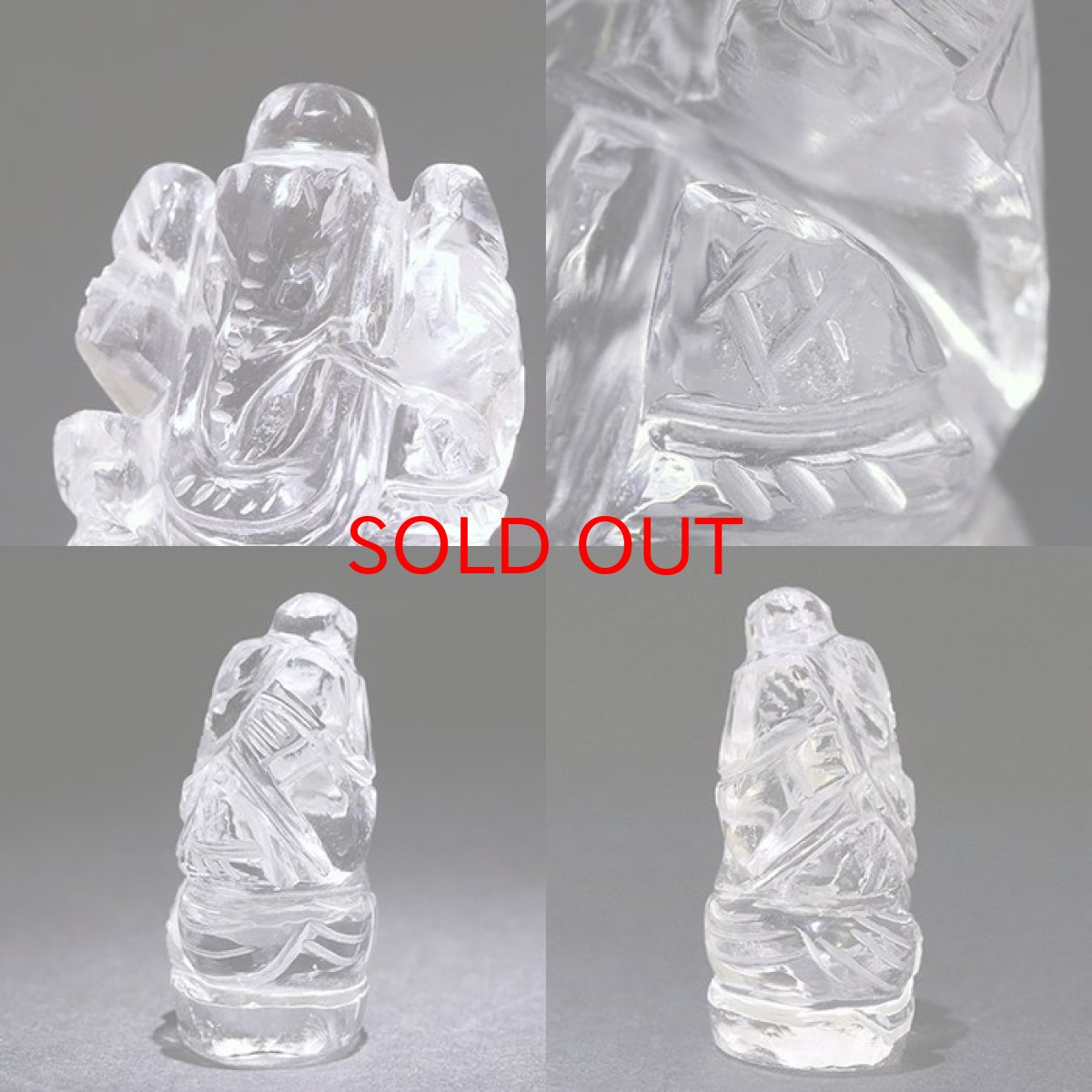 画像2: ヒマラヤ水晶 ガネーシャ 彫り物 小 15.5g インド ネパール産 【 一点物 】 天然石 パワーストーン (2)