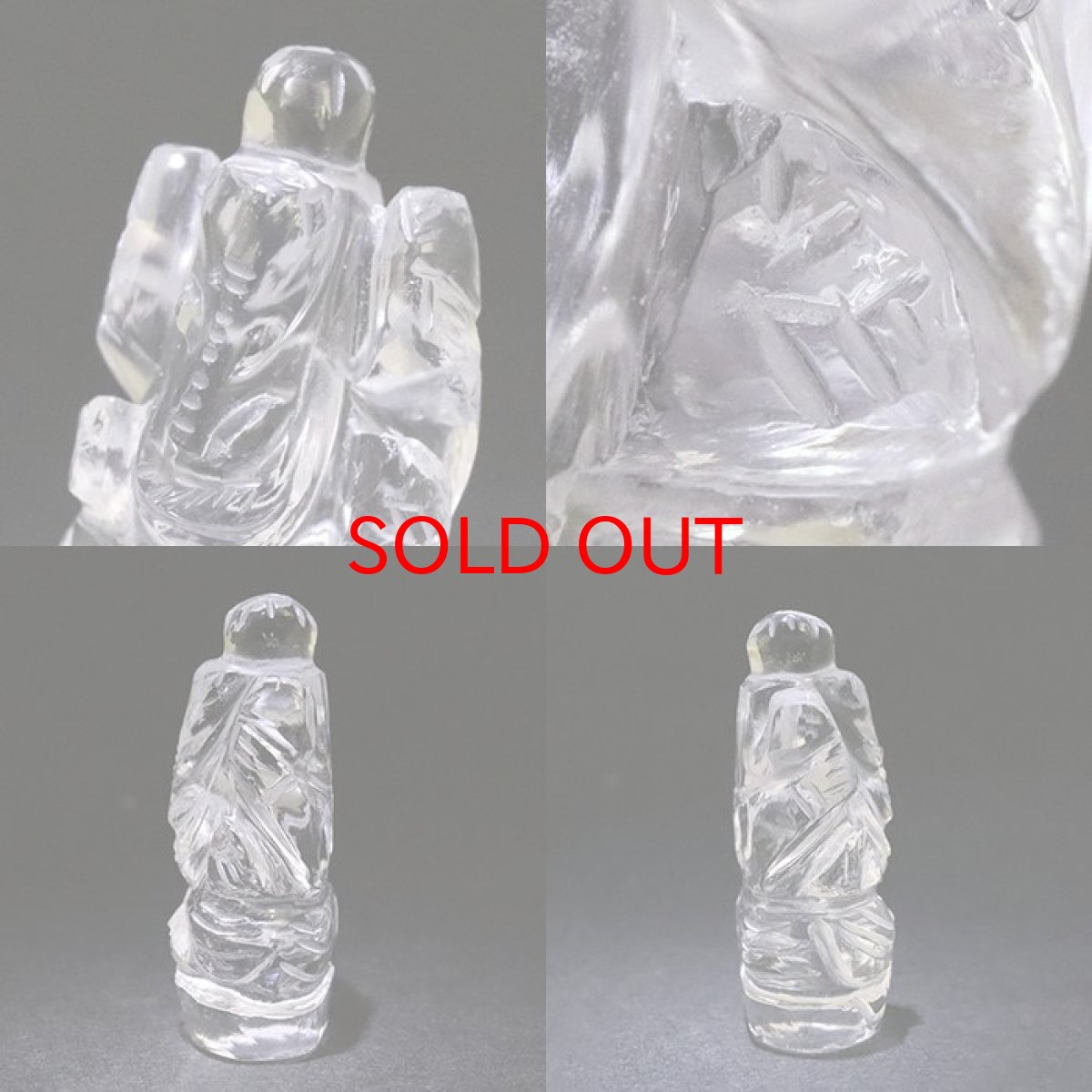 画像2: ヒマラヤ水晶 ガネーシャ 彫り物 小 9.7g インド ネパール産 【 一点物 】 天然石 パワーストーン (2)