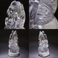 画像2: ヒマラヤ水晶 ガネーシャ 彫り物 大 87.6g インド ネパール産 【 一点物 】 天然石 パワーストーン (2)