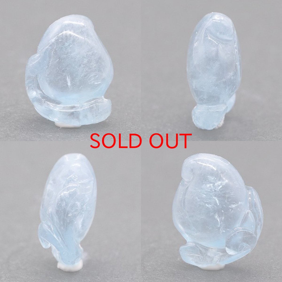 画像2: アクアマリン 桃 彫り物 約1.2g ブラジル産 【一点もの】証明書付き  天然石 パワーストーン (2)